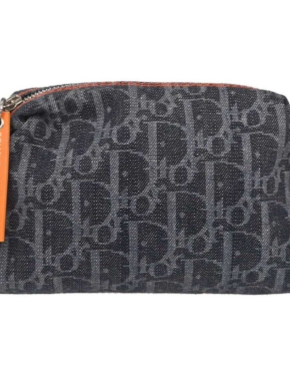 Christian Dior Navy Canvas Flight Trotter Cosmetic Pouch Bag CM1006 168328